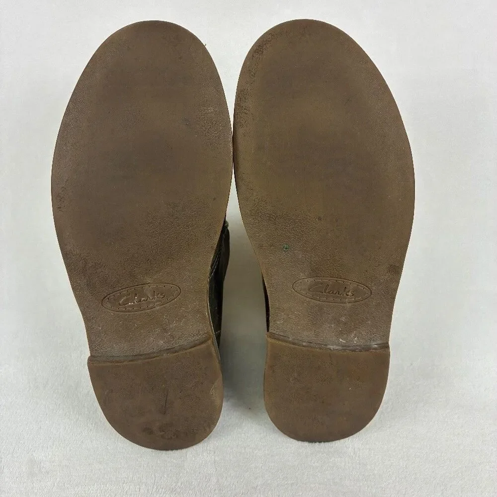 Clarks Bushacre 2 Chukka Leather Boots Men's UK 8.5 US 9.5 Brown Olive Green